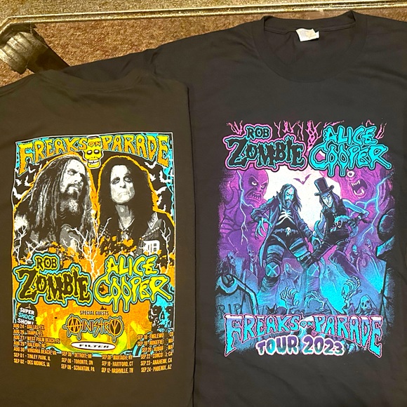 Rob Zombie & Alice Cooper Freaks on Parade2023 Tour Merch Shirt - Picture 3 of 11